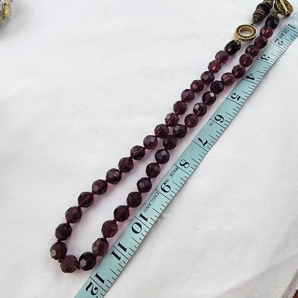 HEIDI DAUS Long Purple Crystal Beaded Formal Necklace Retired 24" Layering - Picture 7 of 8